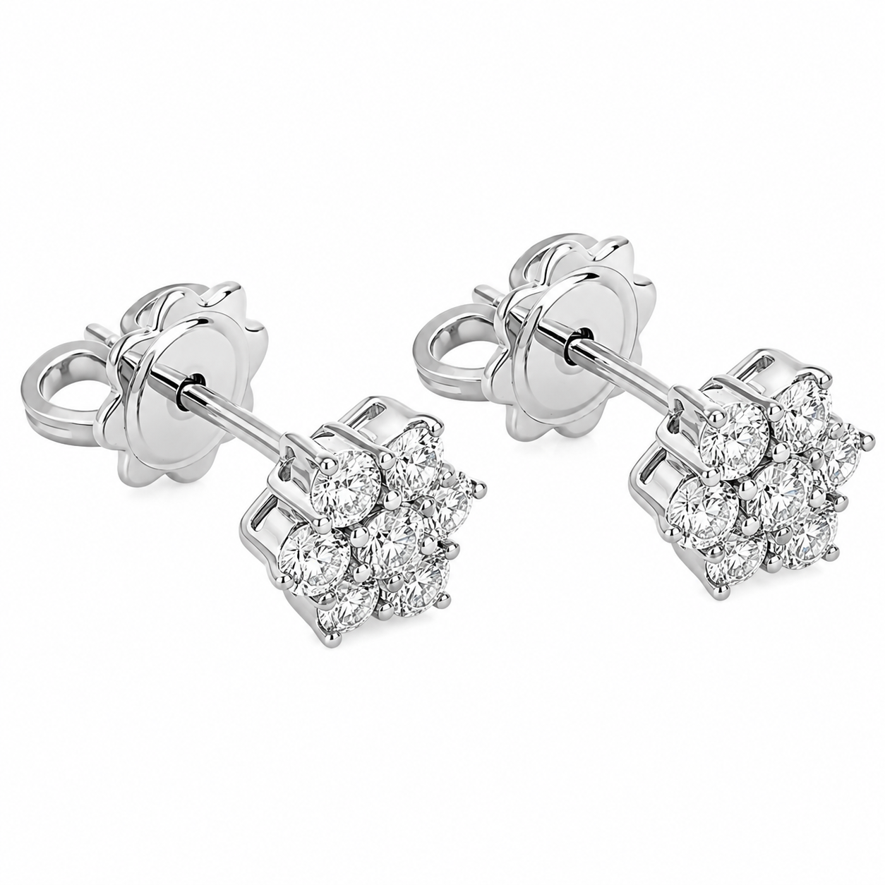 Orecchini - 18 carati Oro bianco - 1.12ct. tw. Diamante (Naturale) - Made in Italy - Handmade