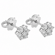 Orecchini - 18 carati Oro bianco - 1.12ct. tw. Diamante (Naturale) - Made in Italy - Handmade