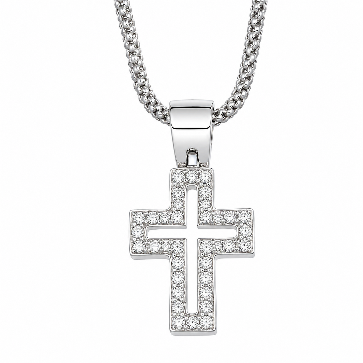Collana con ciondolo - 18 carati Oro bianco - 0.30ct. tw. Diamante (Naturale) - Made in Italy - Handmade