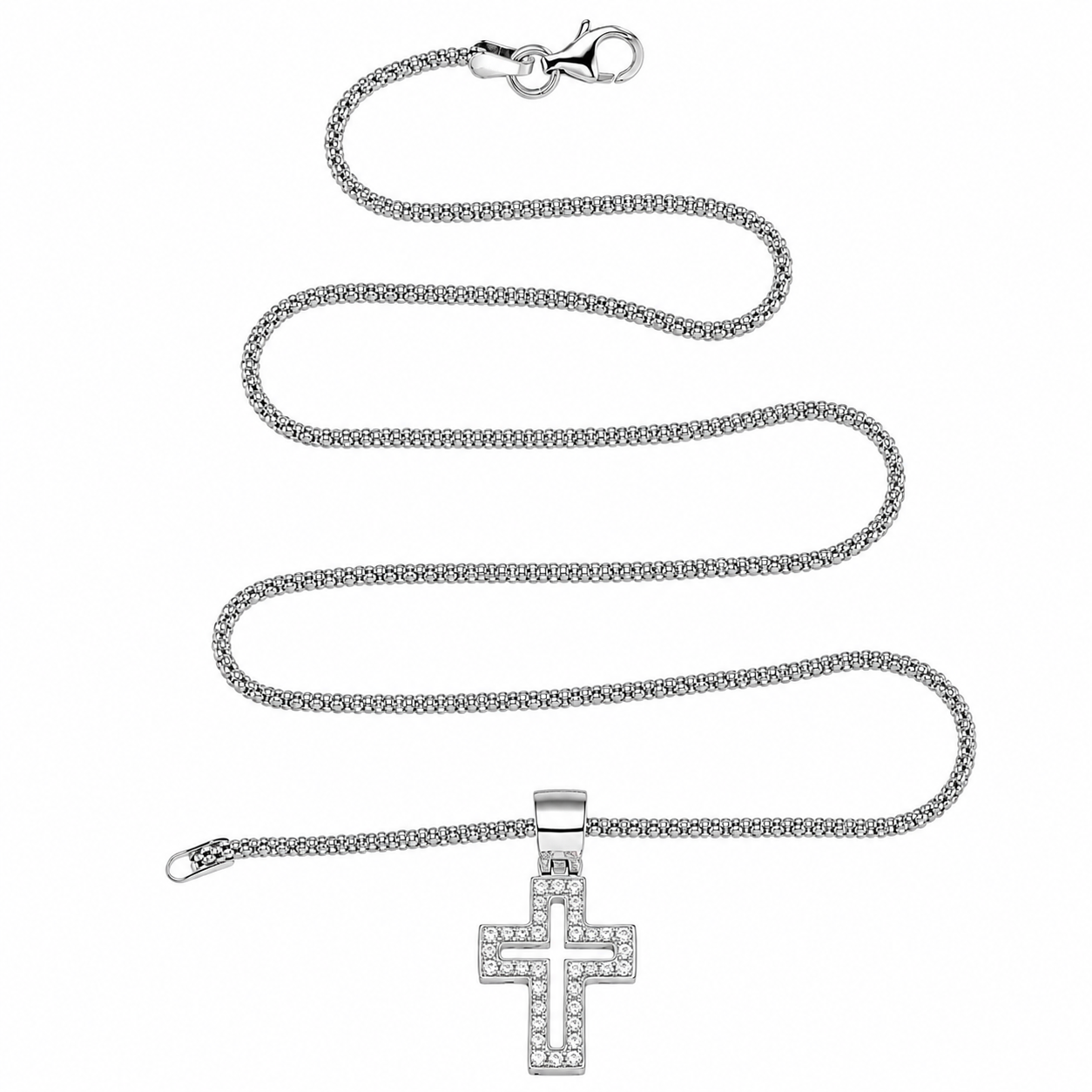 Collana con ciondolo - 18 carati Oro bianco - 0.30ct. tw. Diamante (Naturale) - Made in Italy - Handmade