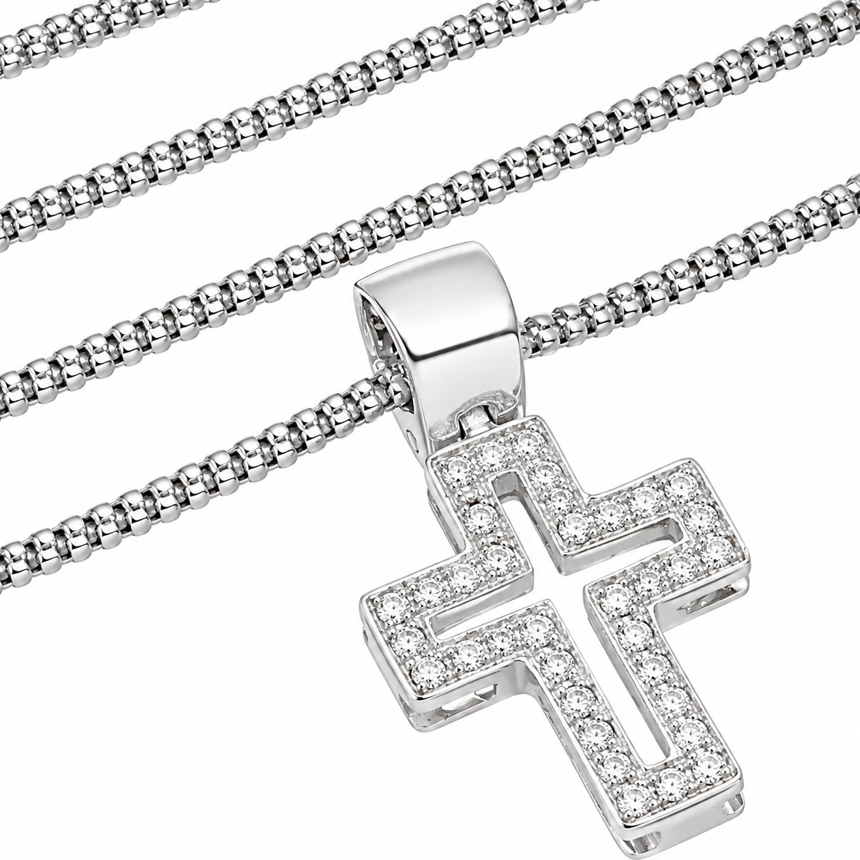 Collana con ciondolo - 18 carati Oro bianco - 0.30ct. tw. Diamante (Naturale) - Made in Italy - Handmade