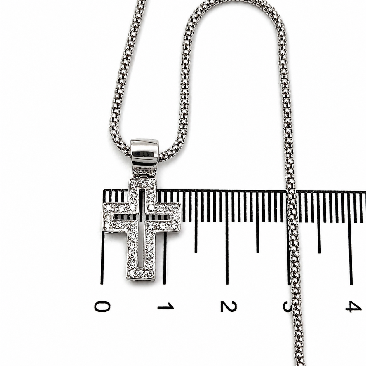 Collana con ciondolo - 18 carati Oro bianco - 0.30ct. tw. Diamante (Naturale) - Made in Italy - Handmade