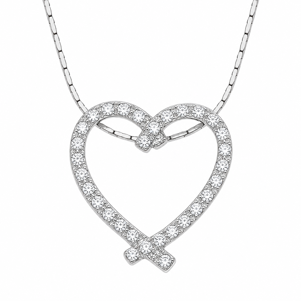Collana con ciondolo - 18 carati Oro bianco - 0.36ct. tw. Diamante (Naturale) - Made in Italy - Handmade