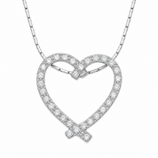 Collana con ciondolo - 18 carati Oro bianco - 0.36ct. tw. Diamante (Naturale) - Made in Italy - Handmade