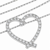 Collana con ciondolo - 18 carati Oro bianco - 0.36ct. tw. Diamante (Naturale) - Made in Italy - Handmade