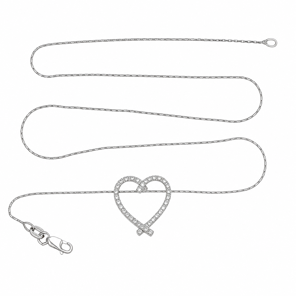 Collana con ciondolo - 18 carati Oro bianco - 0.36ct. tw. Diamante (Naturale) - Made in Italy - Handmade