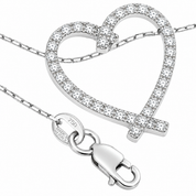 Collana con ciondolo - 18 carati Oro bianco - 0.36ct. tw. Diamante (Naturale) - Made in Italy - Handmade