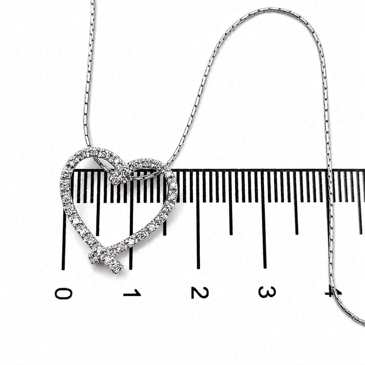 Collana con ciondolo - 18 carati Oro bianco - 0.36ct. tw. Diamante (Naturale) - Made in Italy - Handmade