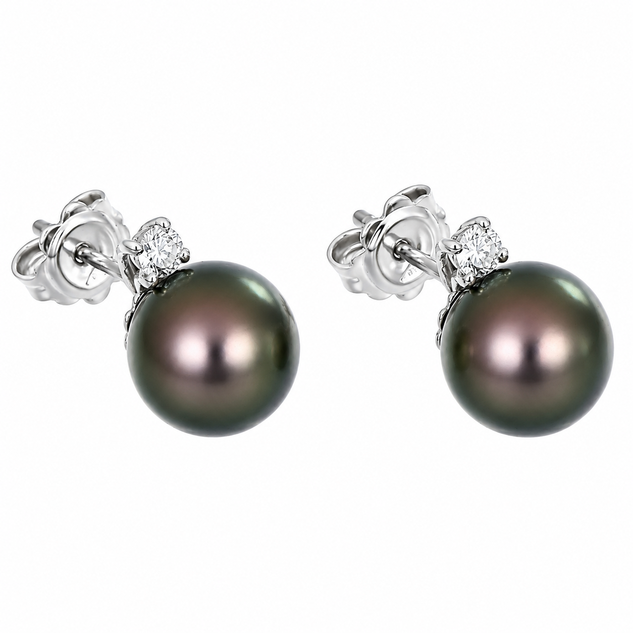 Orecchini - 18 carati Oro bianco - 0.26ct. tw. Diamante (Naturale) - Perla - Made in Italy - Handmade