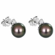 Orecchini - 18 carati Oro bianco - 0.26ct. tw. Diamante (Naturale) - Perla - Made in Italy - Handmade