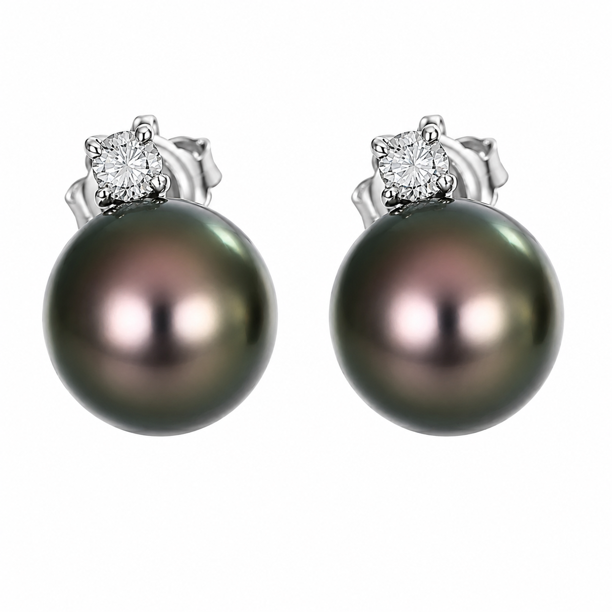 Orecchini - 18 carati Oro bianco - 0.26ct. tw. Diamante (Naturale) - Perla - Made in Italy - Handmade