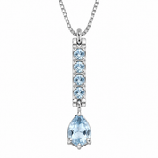 Collana con ciondolo - 18 carati Oro bianco - 0.92ct. tw. Acquamarina - Topazio - Made in Italy - Handmade