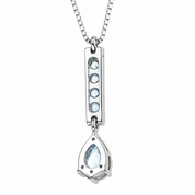 Collana con ciondolo - 18 carati Oro bianco - 0.92ct. tw. Acquamarina - Topazio - Made in Italy - Handmade
