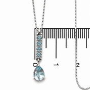 Collana con ciondolo - 18 carati Oro bianco - 0.92ct. tw. Acquamarina - Topazio - Made in Italy - Handmade