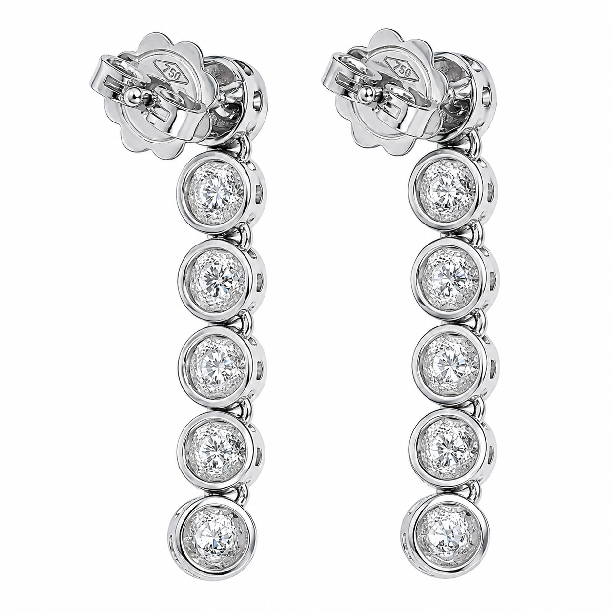 Orecchini - 18 carati Oro bianco - 1.32ct. tw. Diamante (Naturale) - Made in Italy - Handmade