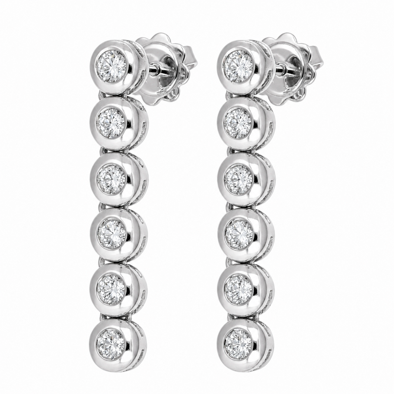 Orecchini - 18 carati Oro bianco - 1.32ct. tw. Diamante (Naturale) - Made in Italy - Handmade
