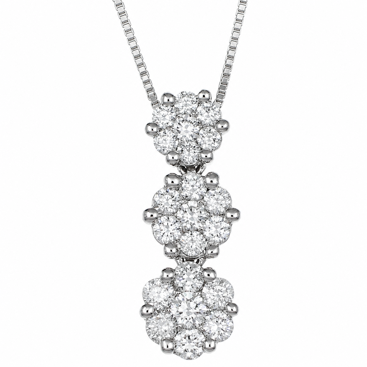 Collana con ciondolo - 18 carati Oro bianco - 0.525ct. tw. Diamante (Naturale) - Made in Italy - Handmade