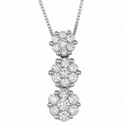 Collana con ciondolo - 18 carati Oro bianco - 0.525ct. tw. Diamante (Naturale) - Made in Italy - Handmade