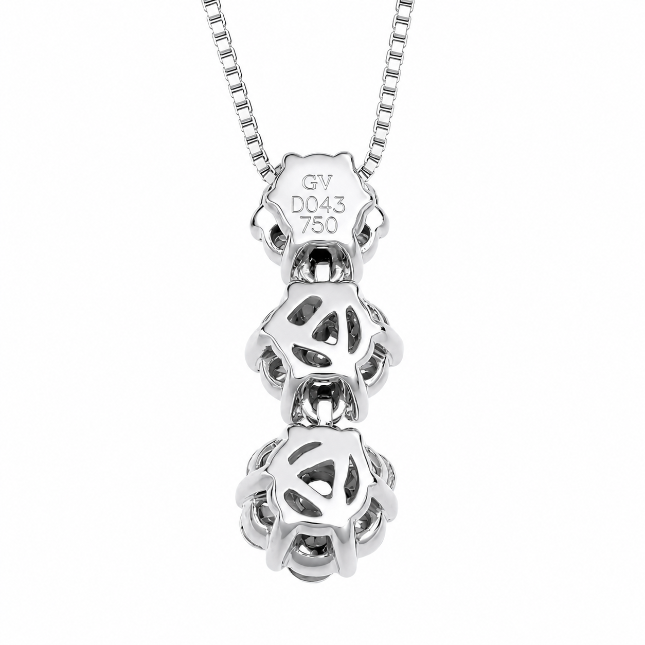 Collana con ciondolo - 18 carati Oro bianco - 0.525ct. tw. Diamante (Naturale) - Made in Italy - Handmade