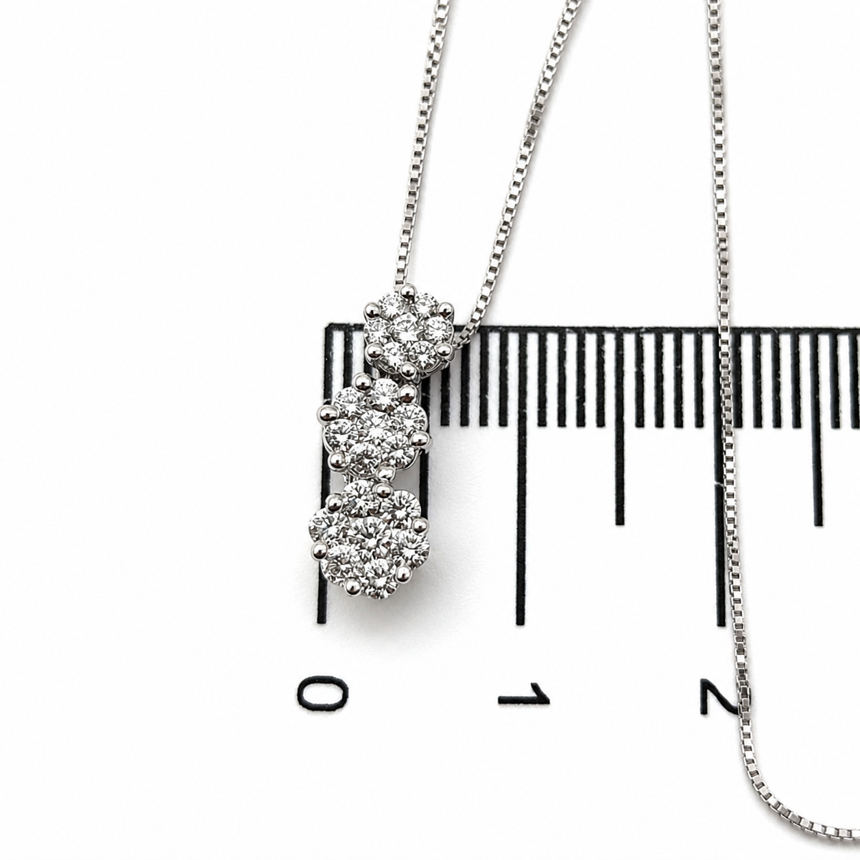 Collana con ciondolo - 18 carati Oro bianco - 0.525ct. tw. Diamante (Naturale) - Made in Italy - Handmade