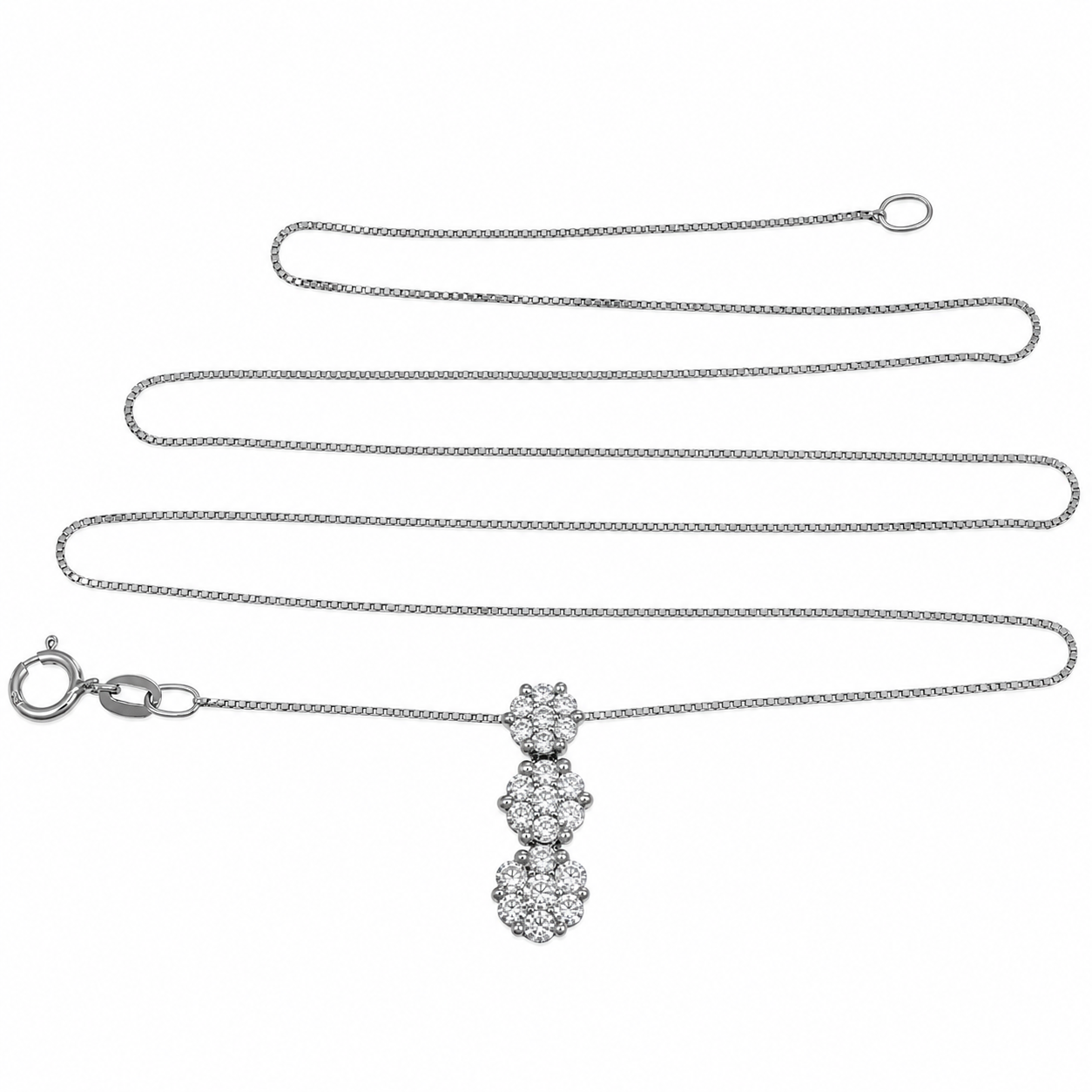 Collana con ciondolo - 18 carati Oro bianco - 0.525ct. tw. Diamante (Naturale) - Made in Italy - Handmade