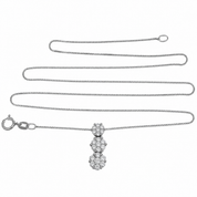 Collana con ciondolo - 18 carati Oro bianco - 0.525ct. tw. Diamante (Naturale) - Made in Italy - Handmade