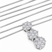 Collana con ciondolo - 18 carati Oro bianco - 0.525ct. tw. Diamante (Naturale) - Made in Italy - Handmade