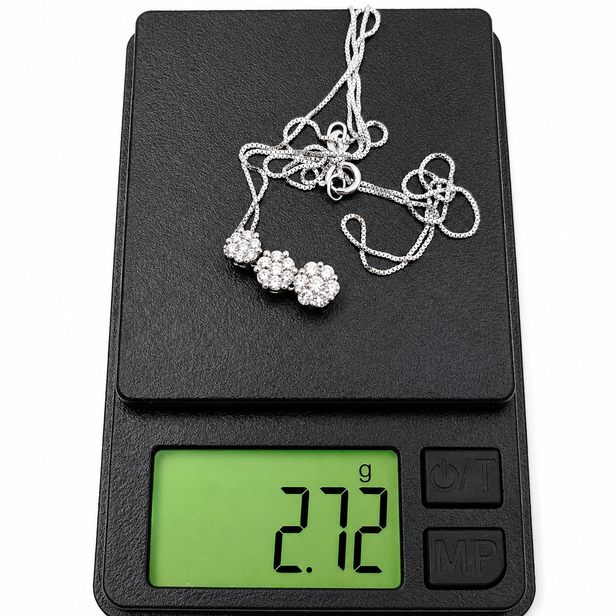 Collana con ciondolo - 18 carati Oro bianco - 0.525ct. tw. Diamante (Naturale) - Made in Italy - Handmade