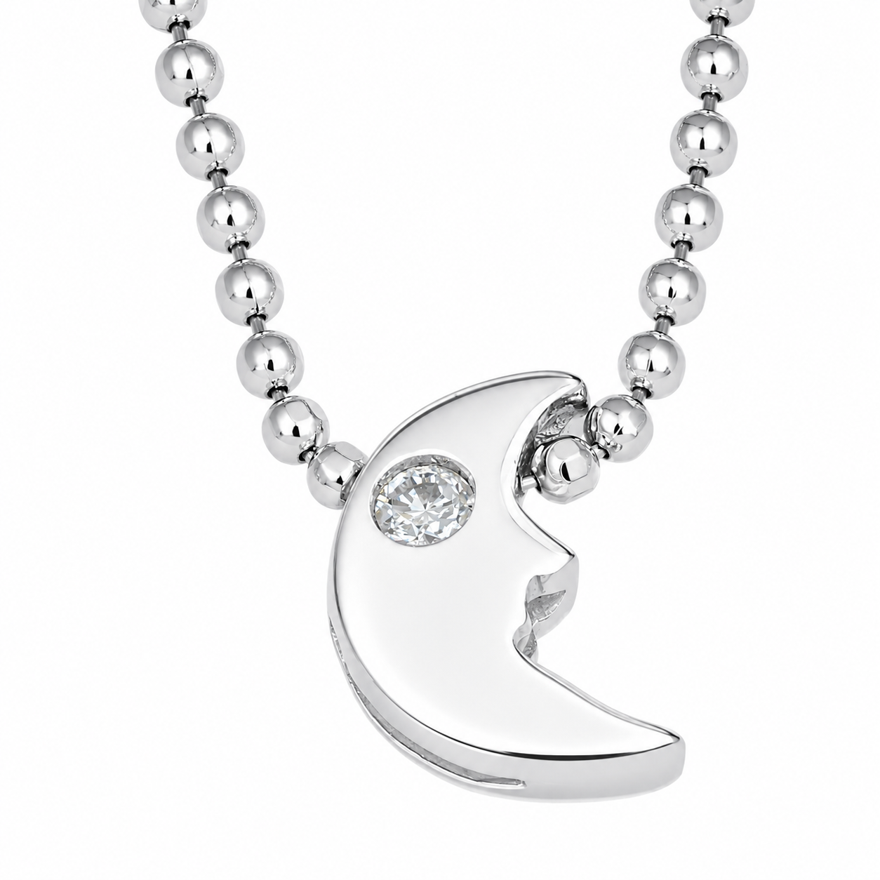 Collana con ciondolo - 18 carati Oro bianco - 0.01ct. tw. Diamante (Naturale) - Made in Italy - Handmade