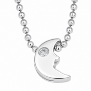 Collana con ciondolo - 18 carati Oro bianco - 0.01ct. tw. Diamante (Naturale) - Made in Italy - Handmade