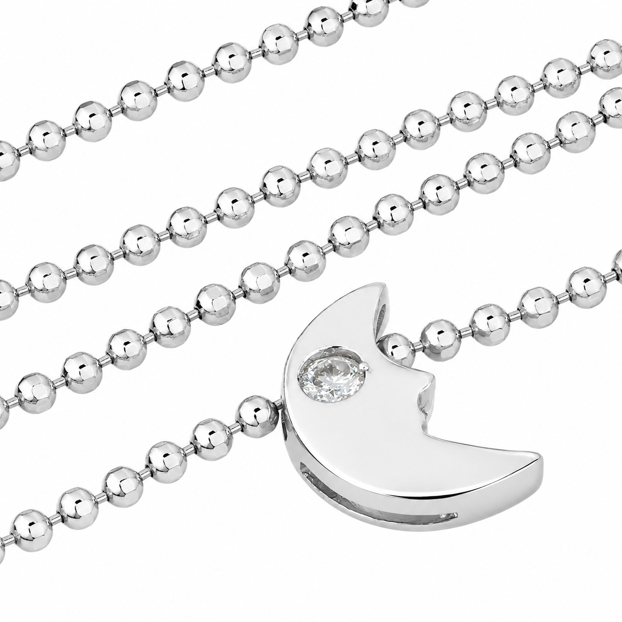 Collana con ciondolo - 18 carati Oro bianco - 0.01ct. tw. Diamante (Naturale) - Made in Italy - Handmade