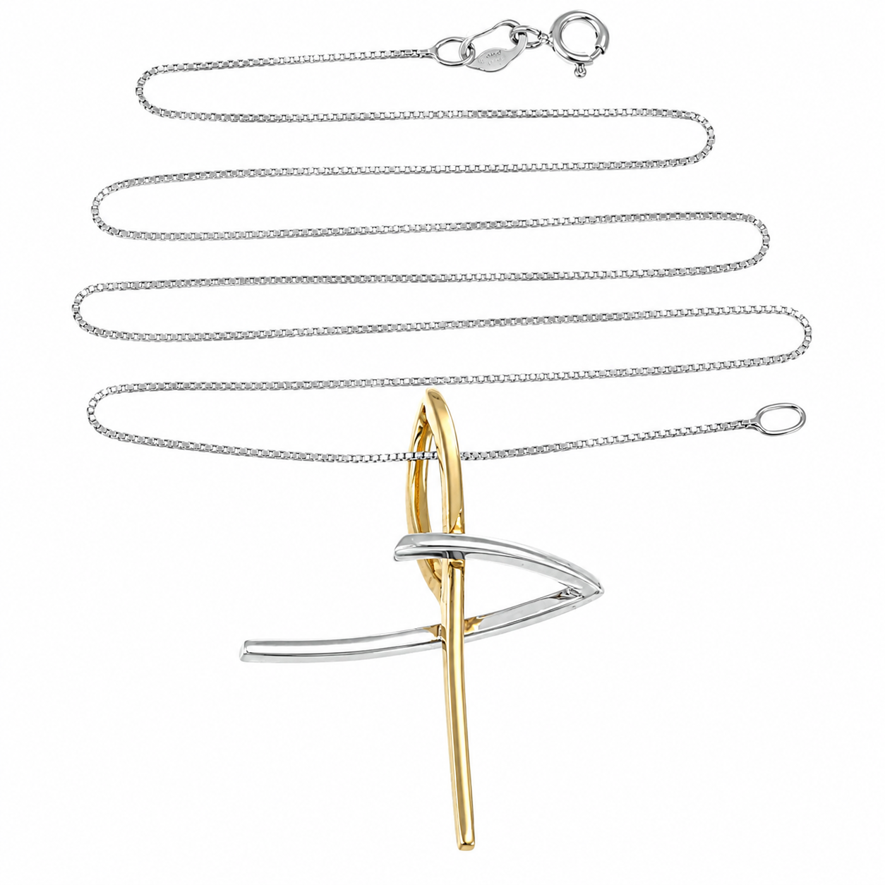 Collana con ciondolo - 18 carati Oro bianco, Oro giallo - Made in Italy - Handmade