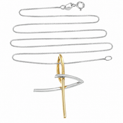 Collana con ciondolo - 18 carati Oro bianco, Oro giallo - Made in Italy - Handmade