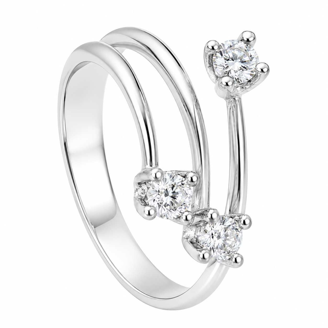 Anello - 18 carati Oro bianco - 0.30ct. tw. Diamante (Naturale) - Made in Italy