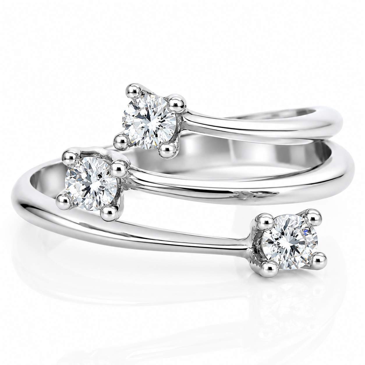 Anello - 18 carati Oro bianco - 0.30ct. tw. Diamante (Naturale) - Made in Italy