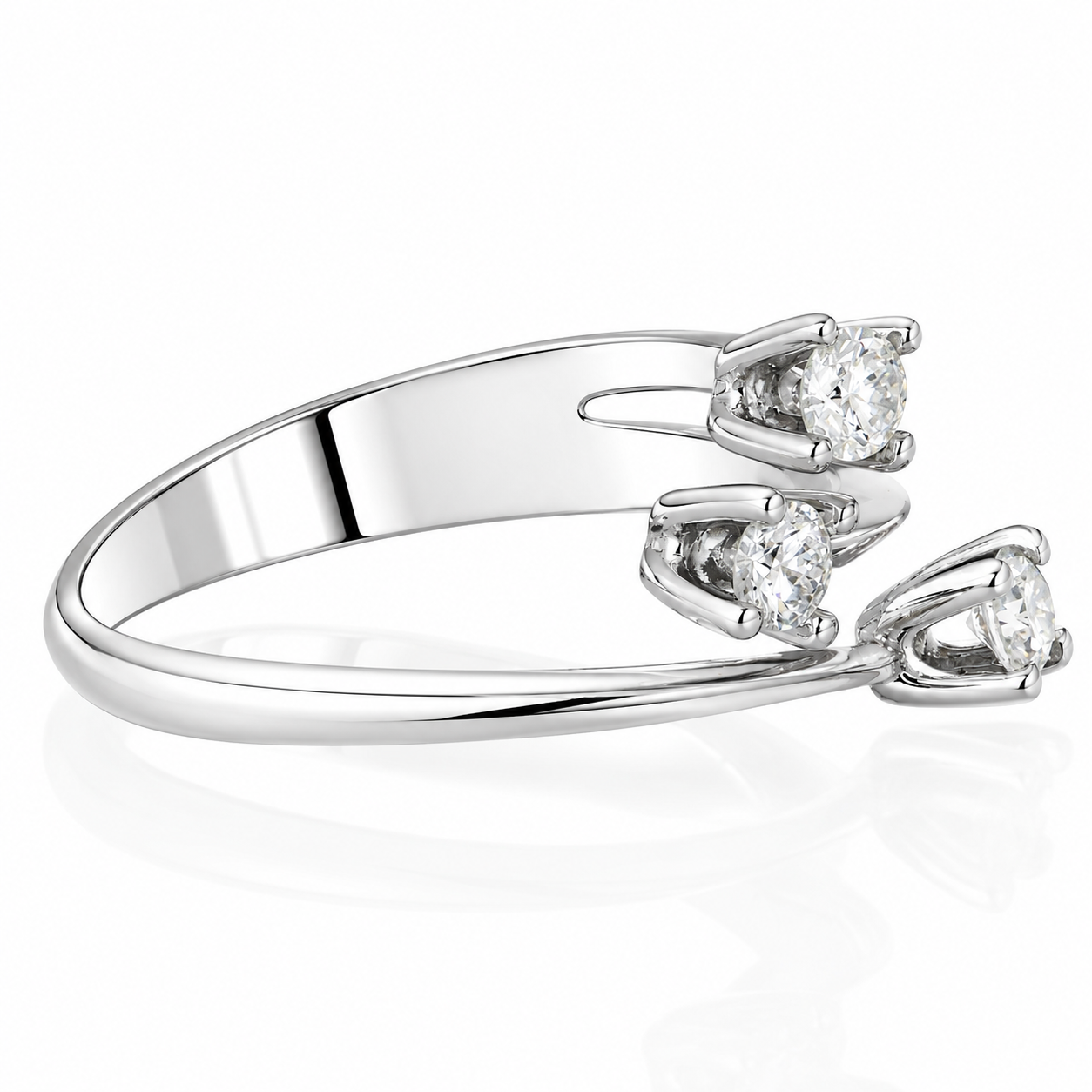 Anello - 18 carati Oro bianco - 0.30ct. tw. Diamante (Naturale) - Made in Italy