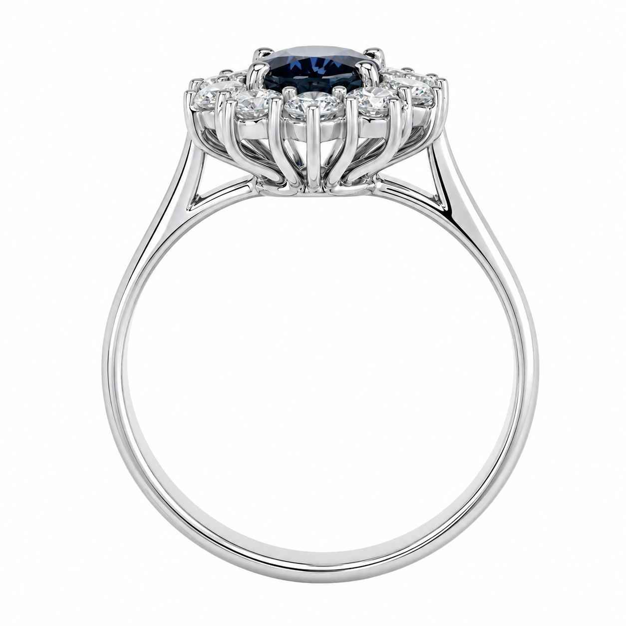 Anello - 18 carati Oro bianco - 1.90ct. tw. Zaffiro - Diamante - Handmade - Made in Italy