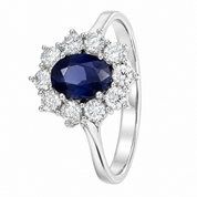 Anello - 18 carati Oro bianco - 1.90ct. tw. Zaffiro - Diamante - Handmade - Made in Italy