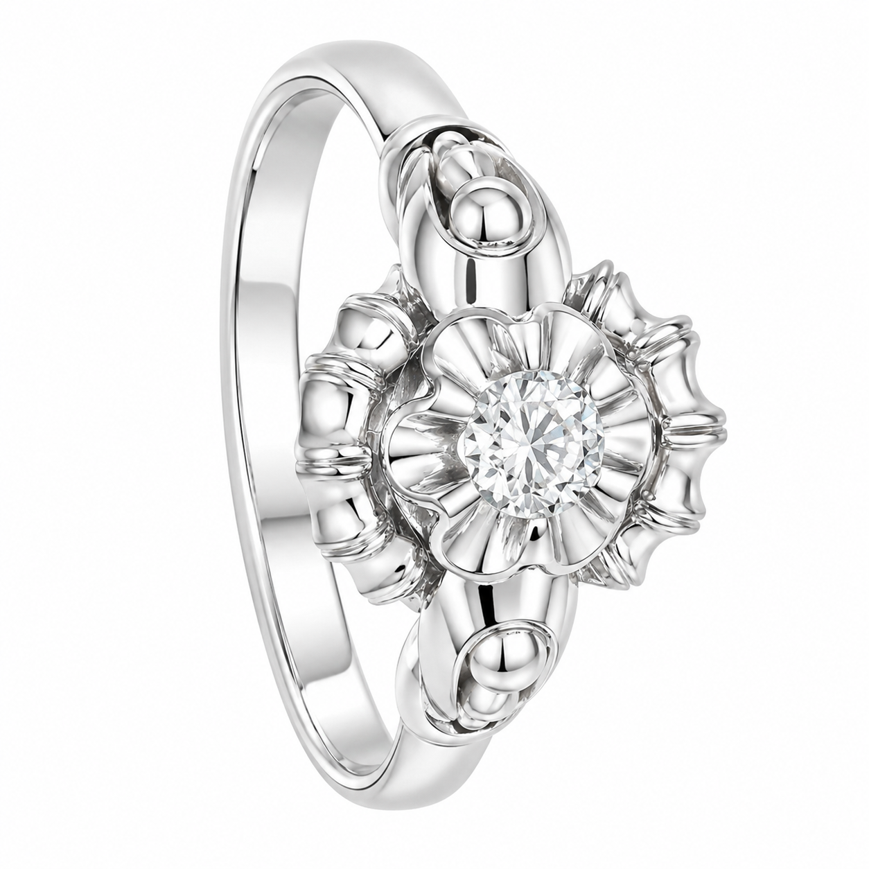 Anello - 18 carati Oro bianco - 0.18ct. tw. Diamante (Naturale) - Made in Italy - Handmade