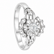 Anello - 18 carati Oro bianco - 0.18ct. tw. Diamante (Naturale) - Made in Italy - Handmade