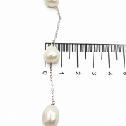 Collana - 18 carati Oro bianco Perla - Made in Italy - Handmade