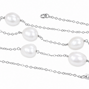 Collana - 18 carati Oro bianco Perla - Made in Italy - Handmade