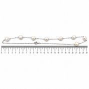 Collana - 18 carati Oro bianco Perla - Made in Italy - Handmade