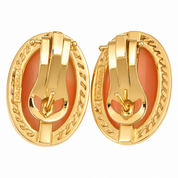 Orecchini - 18 carati Oro giallo Corallo - Made in Italy - Handmade