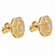 Orecchini - 18 carati Oro giallo - 0.88ct. tw. Diamante (Naturale) - Made in Italy - Handmade