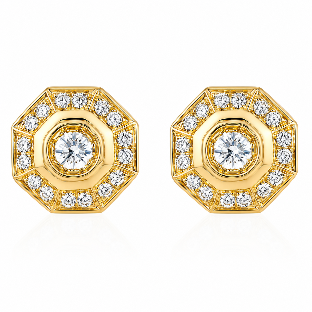 Orecchini - 18 carati Oro giallo - 0.88ct. tw. Diamante (Naturale) - Made in Italy - Handmade