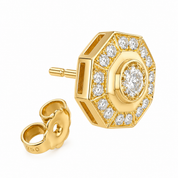 Orecchini - 18 carati Oro giallo - 0.88ct. tw. Diamante (Naturale) - Made in Italy - Handmade