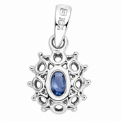 Ciondolo - 18 carati Oro bianco - 0.68ct. tw. Zaffiro - Diamante