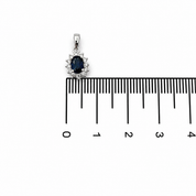 Ciondolo - 18 carati Oro bianco - 0.68ct. tw. Zaffiro - Diamante