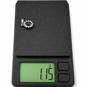 Ciondolo - 18 carati Oro bianco - 0.68ct. tw. Zaffiro - Diamante